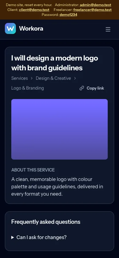 Mobile service page